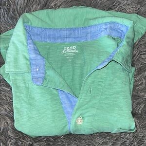 Izod Casual Button Down Shirt in Green and Blue